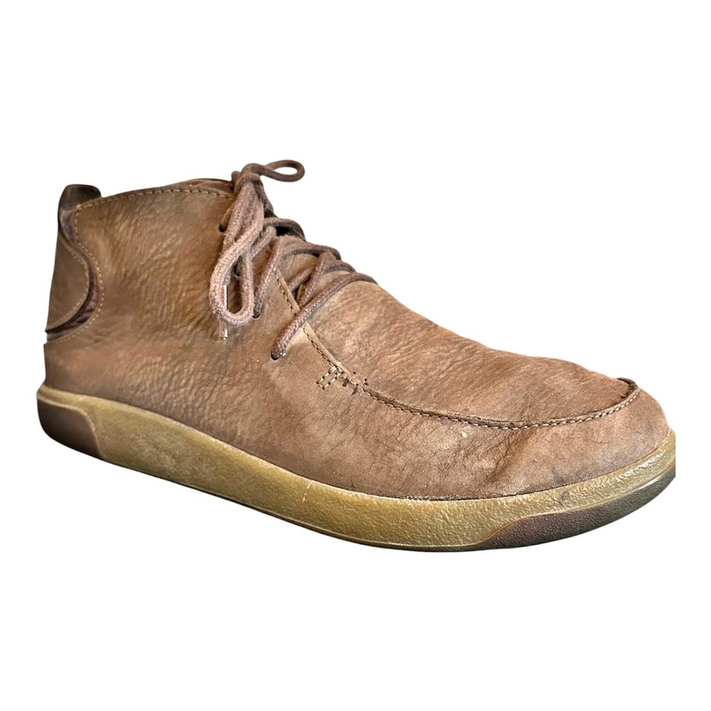 OluKai Loli'i Puki Chukka Boots Mens 9 Tan Lt Brown Leather Casual Desert Shoes